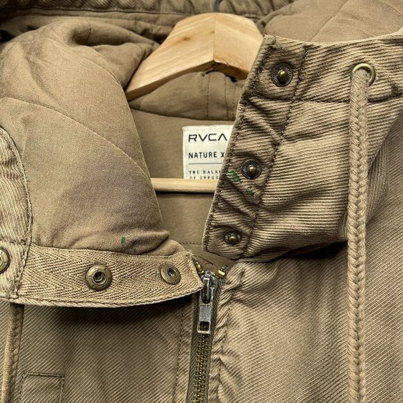 RVCA Women's Brown Nature x Industry Hooded Jacket XS Cotton - Picture 5 of 11